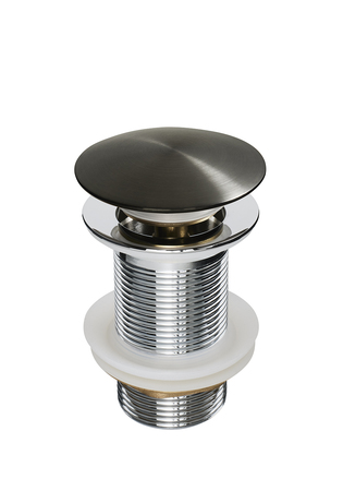 Bottenventil Hafa Pop-Up Svartkrom Stort Lock Utan Bräddavlopp