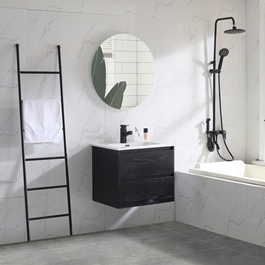BADRUMSSKÅP BATHLIFE LÄTTSAM 600 MM SVART EK