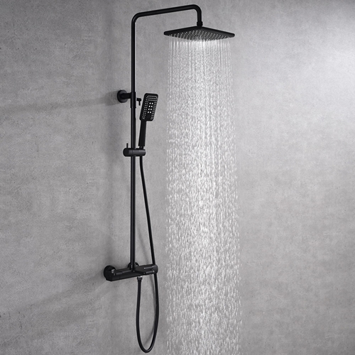 TAKDUSCHSET BATHLIFE VÄLLA MATTSVART MED BADKARSBLANDARE