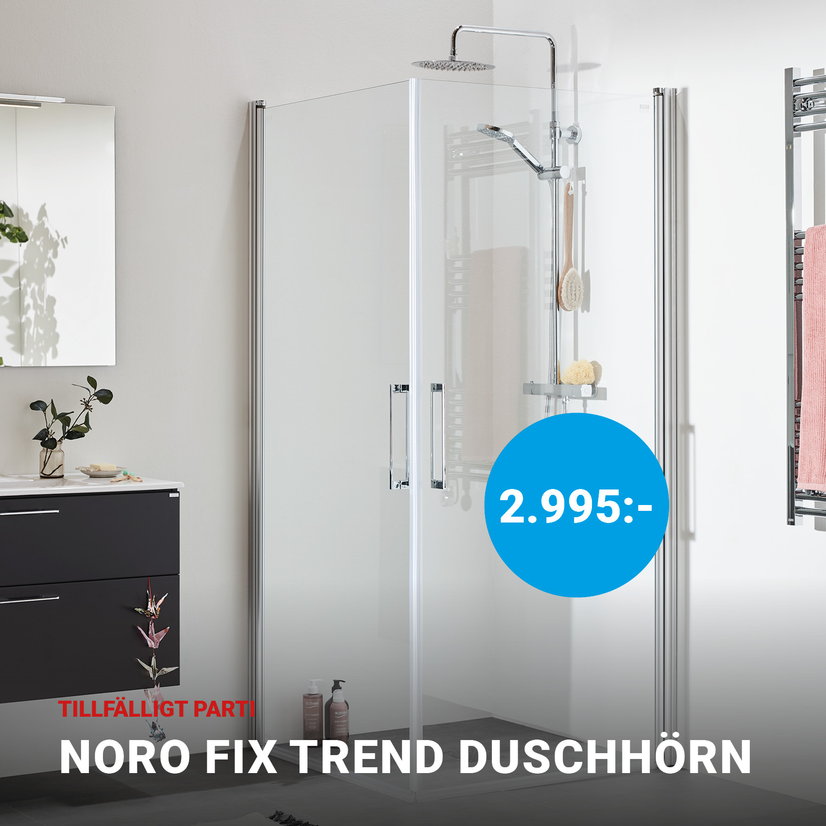 Tillfälligt parti Noro Fix Trend duschhörn 80x90