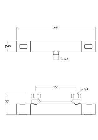 Duschblandare Hafa Mix Round 150Cc Krom