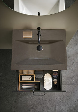 Badrumsskåp Hafa Shape Antracit 800 M Tvättställ Betong