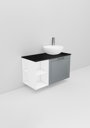 Flexline Tvättställsskåp Modell 119.4 900H Grå Matt Ram