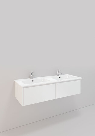 Badrumsskåp Noro Lc 105 Tvsk 1200D Vit H300, 2 Lå. Lågt Pors.