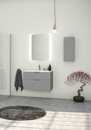 Badrumsskåp Noro Studio Grå 800 Med Tvättställ Strict