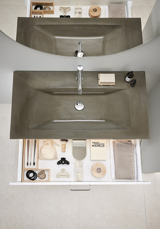 Badrumsskåp Hafa Shape Vit 600 M Tvättställ Betong