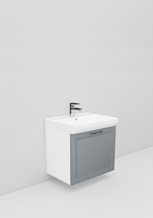 Badrumsskåp Noro Living 3.4 600 Mm Grå Matt Ram