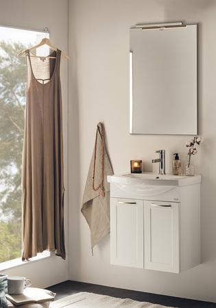 Tvättställsskåp Med Tvättställ Noro Fix 550 Vit Matt Ramlucka