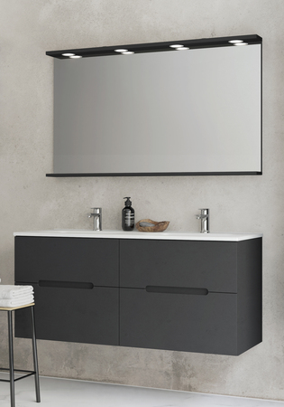 Spegel Hafa Store Ledspots Antracit 1200 Mm