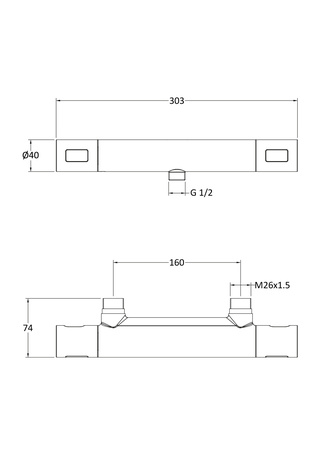 Duschblandare  Hafa Mix Round 160Cc Krom