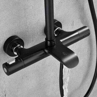 Takduschset Brusa Tapp Svart Cc150 Med Ø240 Duschhuvud