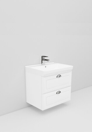 Badrumsskåp Living Modell 2.3 600 Vit Matt Fasad Ram