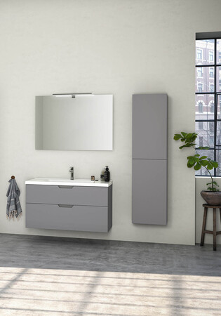 Badrumsskåp Noro Studio Grå 1000 Med Tvättställ Strict