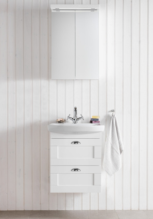 Badrumsskåp Hafa Life 700 Komplett Med Spegelskåp Och Lådfront Frame Vit Matt