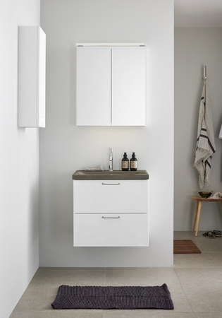 Badrumsskåp Hafa Shape Vit 600 M Tvättställ Betong