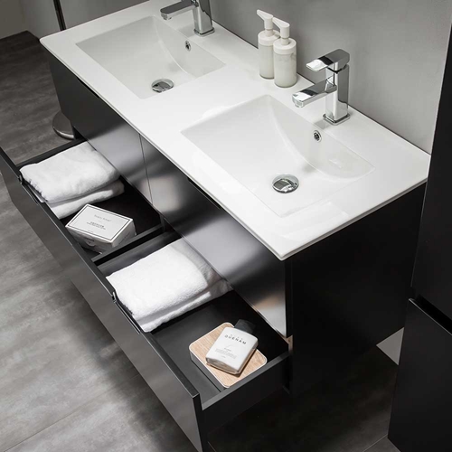 MÖBELPAKET  BATHLIFE GLÄDJE 1200 MED SPEGEL SVART