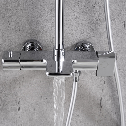 TAKDUSCHSET BATHLIFE VÄLLA KROM MED BADKARSBLANDARE
