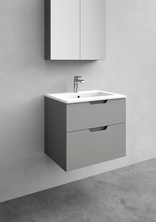 Badrumsskåp Noro Studio Grå 600 Med Tvättställ Strict