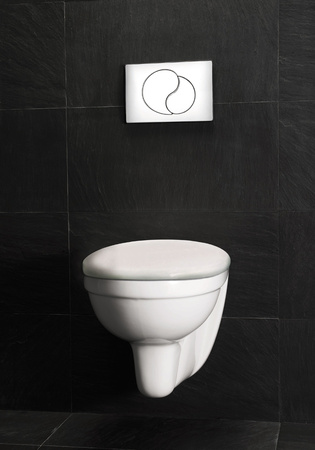 Wc Hafa Toalett Vägghängd Med Fixtur Och Lock