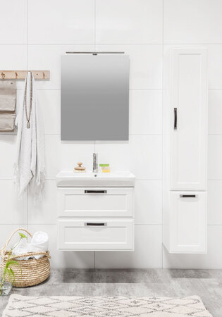 Badrumsskåp Living Modell 2.3 600 Vit Matt Fasad Ram