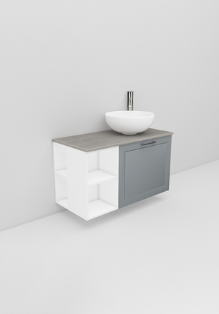 Flexline Tvättställsskåp Modell 113.4 900H Grå Matt Ram