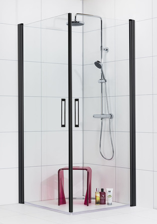 Duschhörn Noro Frost C Svart Dörr 900 Mm Klar  Dörr 900 Mm Klar