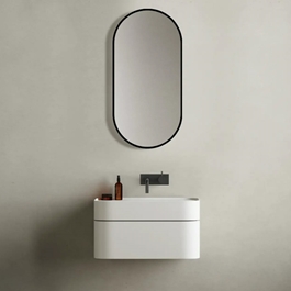 SPEGEL BATHLIFE NÖJA 400 OVAL SVART RAM