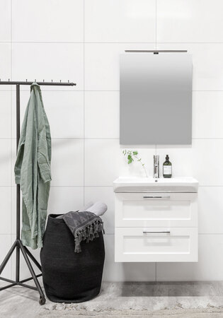 Badrumsskåp Living Modell 2.2 600 Vit Matt Ram