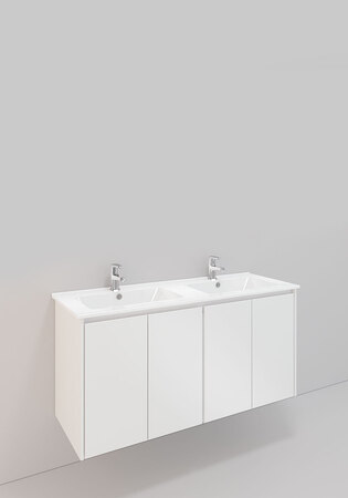 Badrumsskåp Noro Lc 121 Tvsk 1200D Vit H600, 4 Dörr. Lågt Pors.