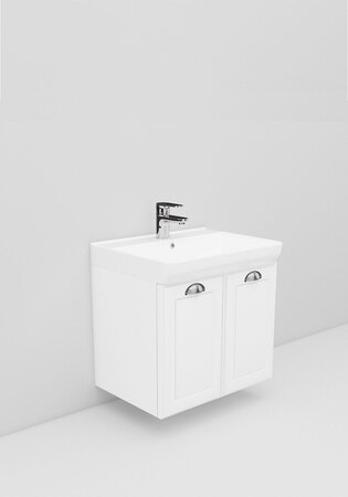 Badrumsskåp Living Modell 1.3 600 Vit Matt Fasad Ram