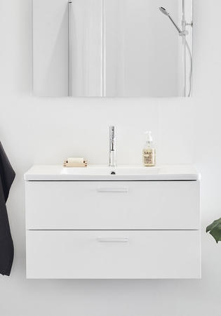 Badrumsskåp Hafa Stay Vit O Handtag Shape 800Mm Vit
