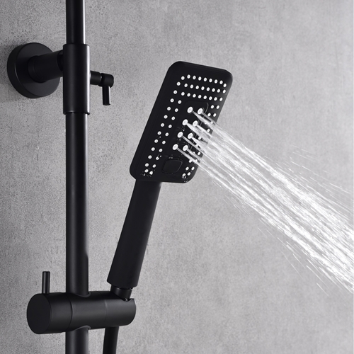 TAKDUSCHSET BATHLIFE VÄLLA MATTSVART MED BADKARSBLANDARE