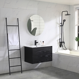 BADRUMSSKÅP BATHLIFE LÄTTSAM 800 MM SVART EK