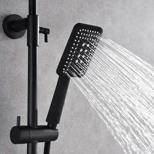 TAKDUSCHSET BATHLIFE VÄLLA MATTSVART MED BADKARSBLANDARE