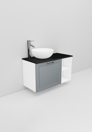 Flexline Tvättställsskåp Modell 120.4 900V Grå Matt Ram