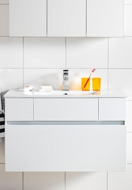 BADRUMSSKÅP HAFA EAST 900 MM VIT HÖGBLANK